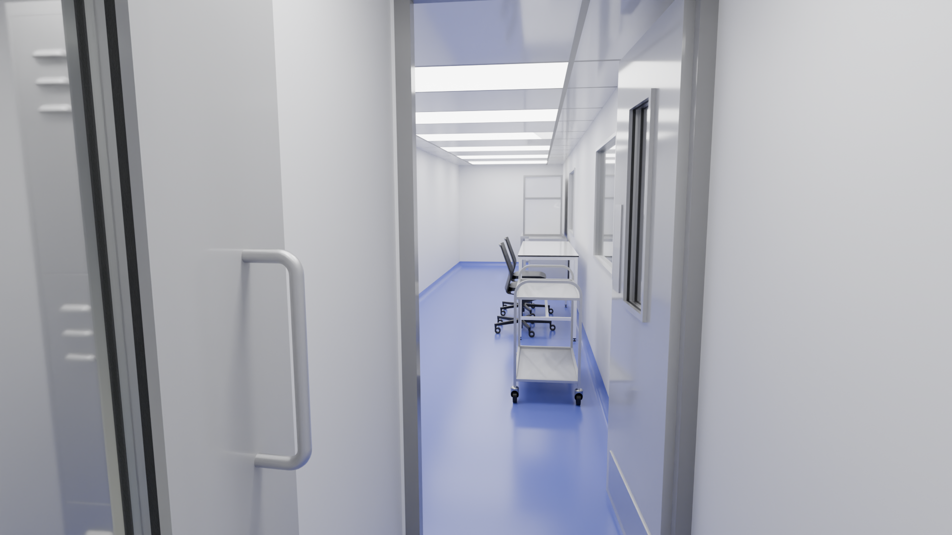 inside a series 1 portable shipping container cleanroom