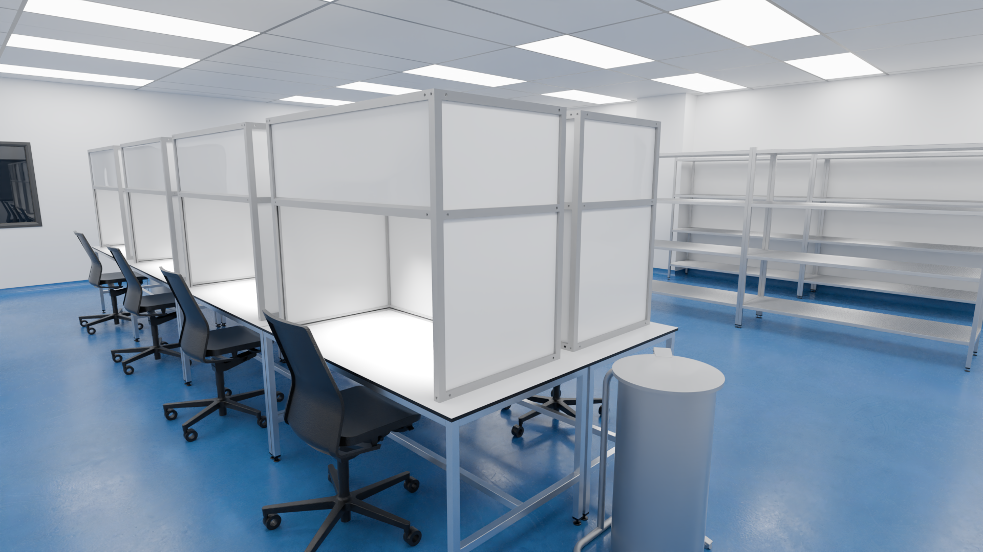interior view of temporary cleanroom solution