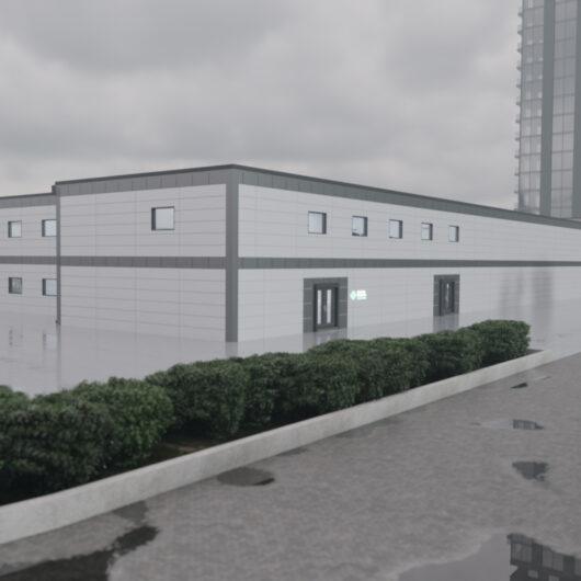 render of series 3 large modular cleanroom installation