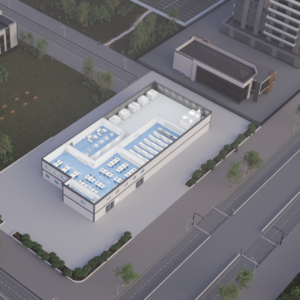 aerial view visual of a large cleanroom installation. Turnkey cleanroom installations